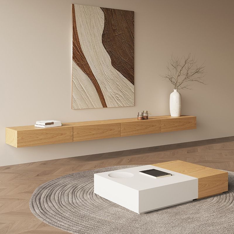 Wall-mounted TV Media Console Wooden TV Stand Console with Drawers Clearhalo 'furn' 'furn_tv_stands_entertainment_centers' 'Furniture' 'Living Room Furniture' 'TV Stands & Entertainment Centers' 'TV Stands & Media Storage Furniture' 'tv_stands_entertainment_centers' 1200x1200_ec168fe2-6178-4275-8cbb-e0880fbdcf1d