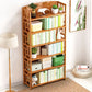 Natural Floor Bookshelf Contemporary Bamboo Shelf Bookcase for Study Room