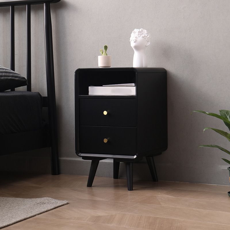 23 "H Solid Wood Night Tisch moderne 2-Drawer-offene Lagerbeine inklusive Nachttisch enthalten