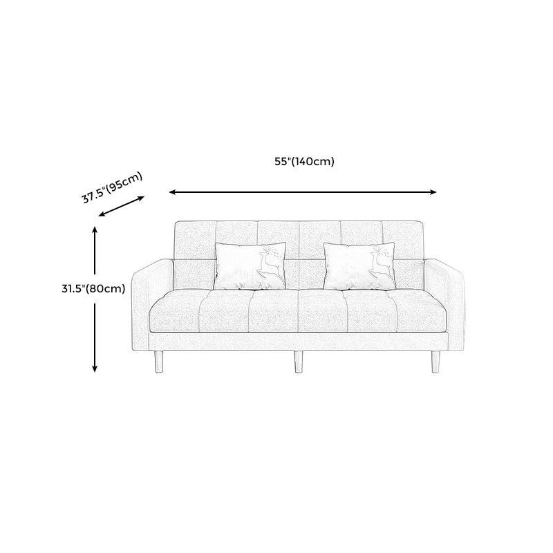 80"High Modern Nordic Square Arm Convertible Sofa with pillows Clearhalo 'furn' 'furn_sofas' 'Furniture' 'furniture_sofas' 'kitchen' 'kitchen_sofas' 'Living Room Furniture' 'Sofa' 'sofas' 1200x1200_ec182c78-8818-4b19-9a4a-ea622d381773