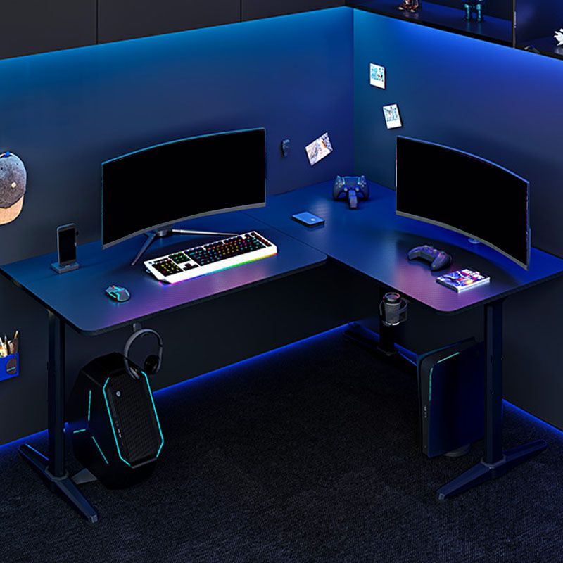 Home Industrial Lépre de jeux en forme de L Bureau d'écriture en bois avec des jambes en métal