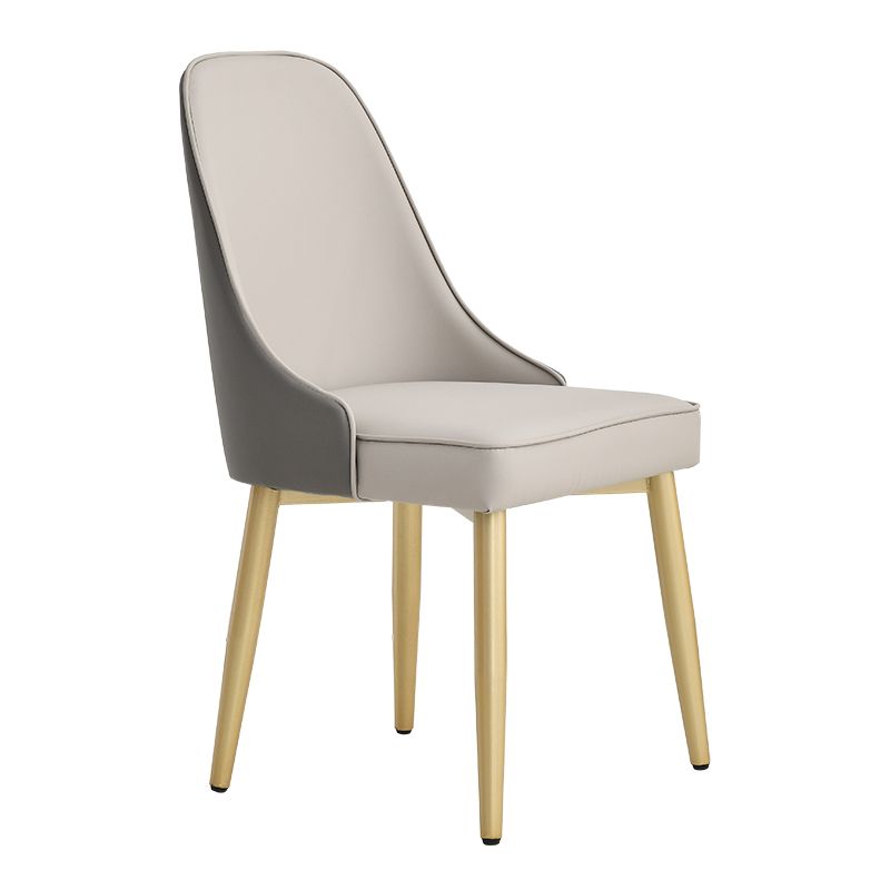 Nordic Style Metal Dining Armless Chair Upholstered Fabric Dining Side Chair Clearhalo ' kitchen&dining_furn' 'Dining Chairs' 'Dining Tables & Seating' 'dining_chair' 'furn' 'furn_dining_chair' 'Furniture' 'furniture_dining_chair' 'Kitchen & Dining Furniture' 'kitchen' 1200x1200_ec18af0d-1db1-4094-82a7-820197870d81