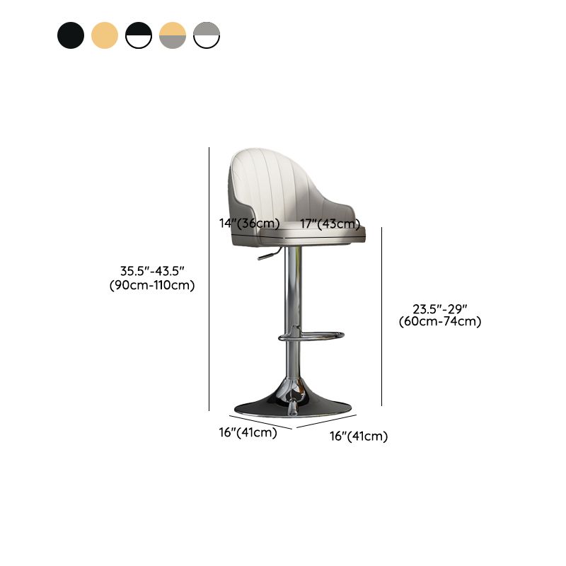Glam Dining Stools Adjustable Height Bar Stools with Metal Base Clearhalo 'Bar Furniture' 'Bar Stools' 'bar_stools' 'furn' 'furn_bar_stools' 'Furniture' 'Kitchen & Dining Furniture' 1200x1200_ec1a4964-a704-46b3-81c6-863daaa61373