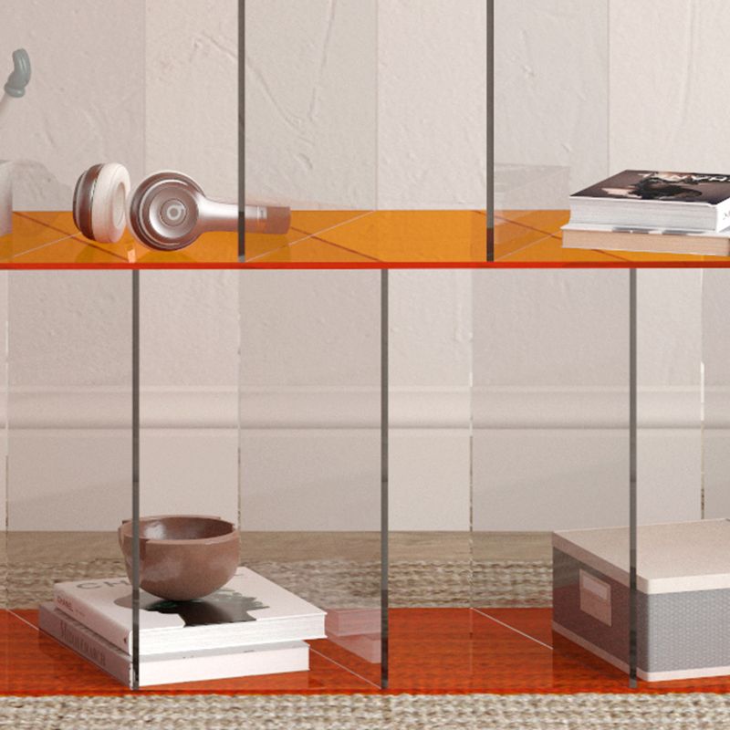 Libreria acrilica con libreria verticale aperta aperta contemporanea con scaffali