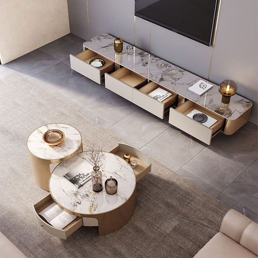 4 Drawers Stone TV Console Glam Media Console with Metal Legs Clearhalo 'furn' 'furn_tv_stands_entertainment_centers' 'Furniture' 'Living Room Furniture' 'TV Stands & Entertainment Centers' 'TV Stands & Media Storage Furniture' 'tv_stands_entertainment_centers' 1200x1200_ec1b41c5-5f39-4825-a6e1-322c93d30c98