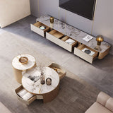 4 Drawers Stone TV Console Glam Media Console with Metal Legs Clearhalo 'furn' 'furn_tv_stands_entertainment_centers' 'Furniture' 'Living Room Furniture' 'TV Stands & Entertainment Centers' 'TV Stands & Media Storage Furniture' 'tv_stands_entertainment_centers' 1200x1200_ec1b41c5-5f39-4825-a6e1-322c93d30c98