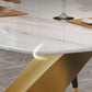 Traditional Luxury Rectangle Dining Table Sintered Stone Table with Gold Pedestal Base Clearhalo ' dining_table' 'Dining Tables & Seating' 'Dining Tables' 'furn' 'furn_dining_table' 'Furniture' 'furniture_dining_table' 'Kitchen & Dining Furniture' 'kitchen&dining_furn' 'kitchen' 'kitchen_dining_table' 1200x1200_ec1c1587-52d8-4226-9921-b00e0c1b5466