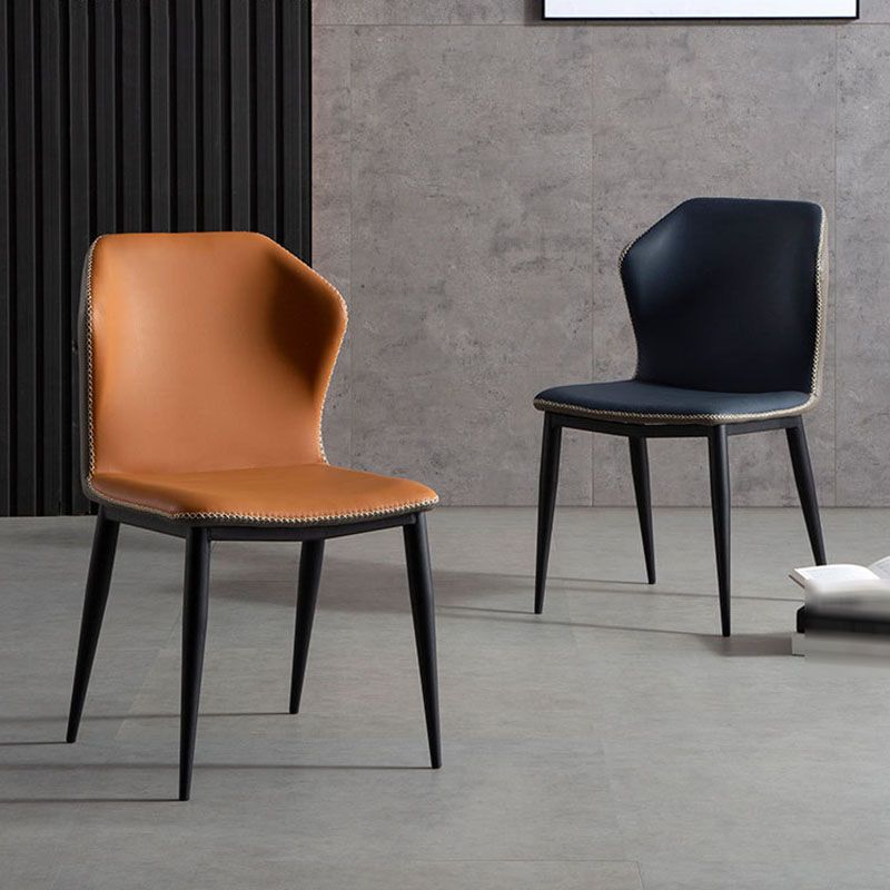 Industrial Design Armless Wingback Side Chair Faux Leather Side Chair Clearhalo 'Dining Chairs' 'Dining Tables & Seating' 'dining_chair' 'furn' 'furn_dining_chair' 'Furniture' 'furniture_dining_chair' 'Kitchen & Dining Furniture' 1200x1200_ec1c75d2-3b12-40c7-b39b-6cfab611acf1