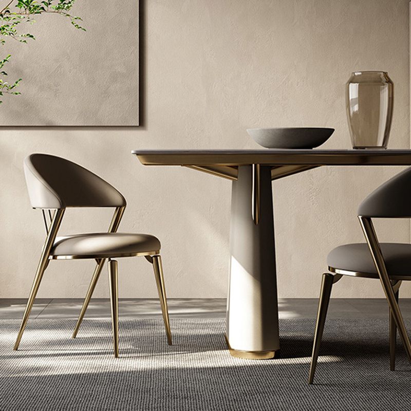 Glamour open rug stoel huis eetkamer metalen armloze eetkamerstoel