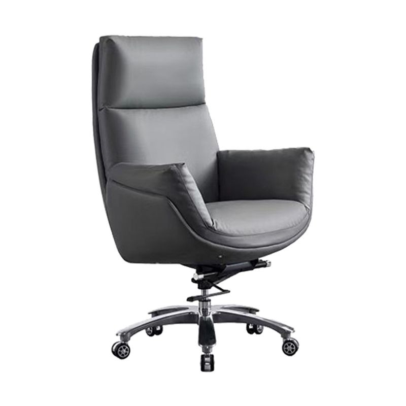 Contemporary Office Chair Wheels Leather High Back Executive Chair Clearhalo 'furn' 'furn_office_chair' 'Furniture' 'Office Chairs' 'Office Furniture' 'office_chair' 1200x1200_ec1e9ca0-0e89-4995-936d-578ca76a6cf2