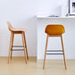 Contemporary Acrylic Backrest Counter High Stool with Wooden Base