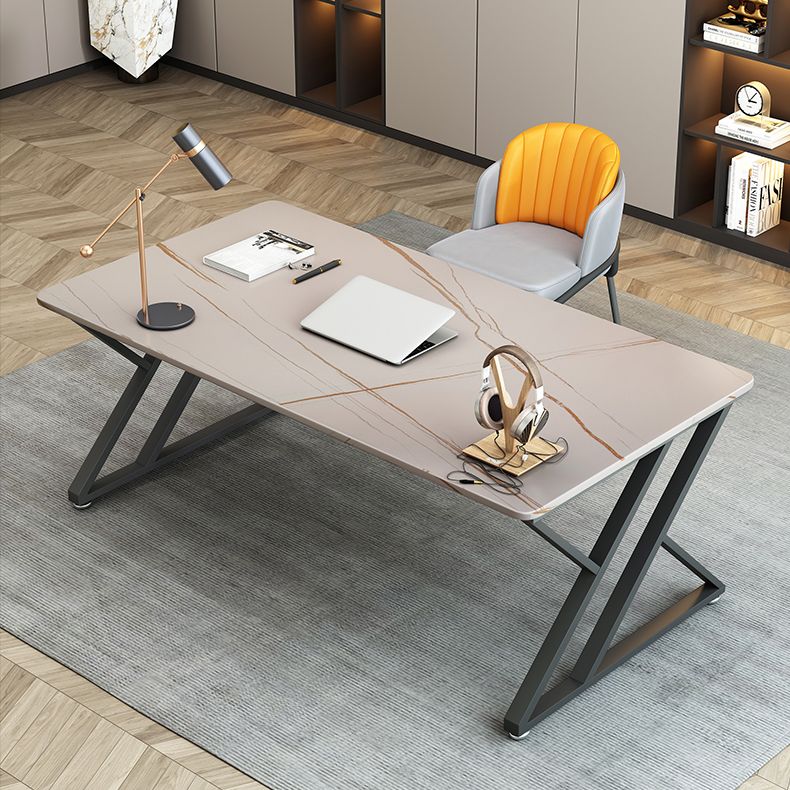 29.53" H Contemporary Office Desk Antique Finish Rectangular Computer Desk Clearhalo 'furn' 'furn_office_desk' 'Furniture' 'Office Desks' 'Office Furniture' 'office_desk' 1200x1200_ec205b92-24d1-4e6c-9c65-67b816667227