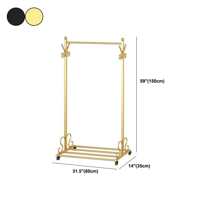 Estante de metal contemporáneo estante para colgar y ganchos