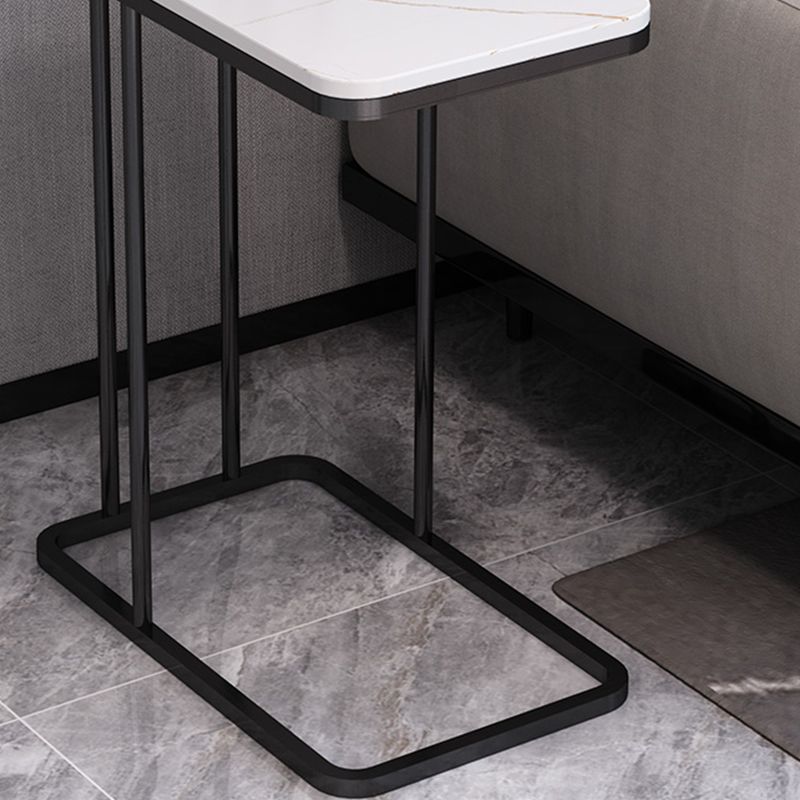 Mid-Century Modern Stone End Table 23.62" H Rectangular Frame Side Table Clearhalo 'Coffee & Accent Tables' 'End & Side Tables' 'end_side_table' 'end_side_tables' 'furn' 'furn_end_side_tables' 'Furniture' 'furniture_end_side_table' 'Living Room Furniture' 1200x1200_ec22603e-6762-4705-9a42-a44b38500e6f