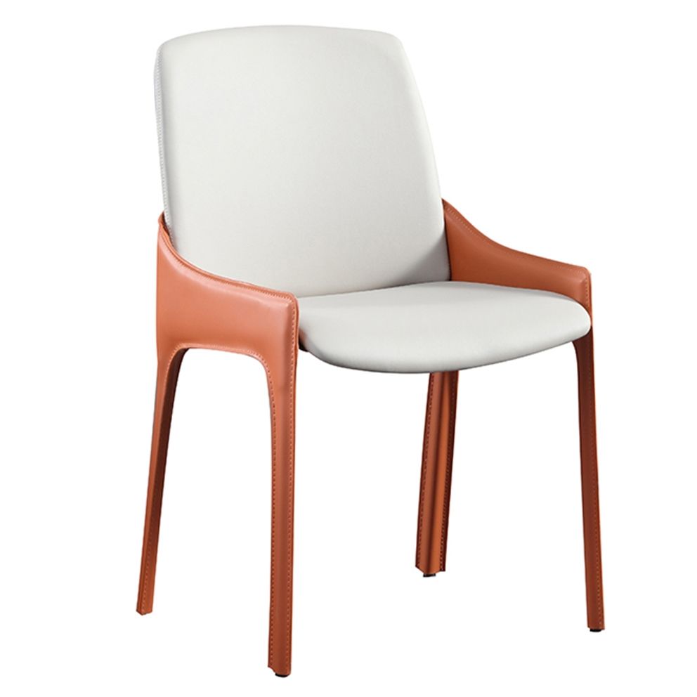 Modern Style Faux Leather Arm Dining Chairs Metal Dining Chair for Home Use Clearhalo 'Dining Chairs' 'Dining Tables & Seating' 'dining_chair' 'furn' 'furn_dining_chair' 'Furniture' 'Kitchen & Dining Furniture' 1200x1200_ec228917-0f86-434e-aa7b-bfac05a69118