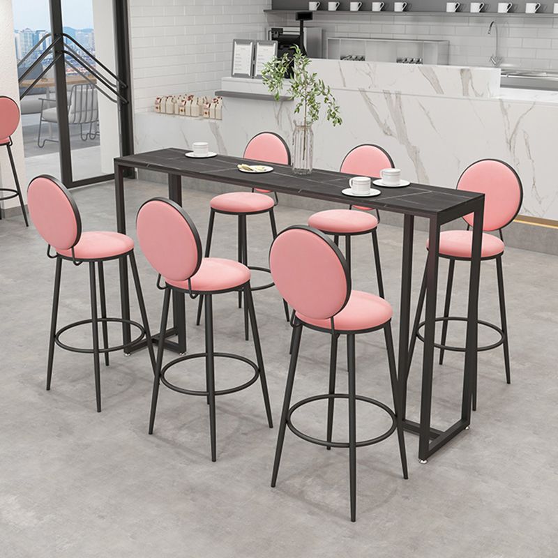 Stone Rectangle Bar Table Contemporary Bar Table with Black Base Clearhalo 'Bar Furniture' 'Bar Tables' 'bar_tables' 'furn' 'furn_bar_tables' 'Furniture' 'furniture_bar_tables' 'Kitchen & Dining Furniture' 1200x1200_ec230f4a-32cd-4945-99e1-1501ff42ad4b