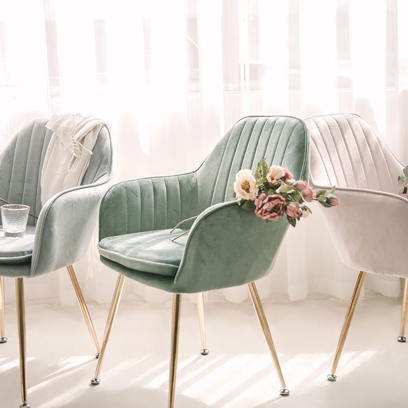 Scandinavian Style Upholstered Side Chairs Solid Back Arm Dining Chairs for Home Use Clearhalo ' kitchen&dining_furn' 'Dining Chairs' 'Dining Tables & Seating' 'dining_chair' 'furn' 'furn_dining_chair' 'Furniture' 'furniture_dining_chair' 'Kitchen & Dining Furniture' 'kitchen' 1200x1200_ec25063e-9d0f-4f6f-8cc9-fc157bf69c96