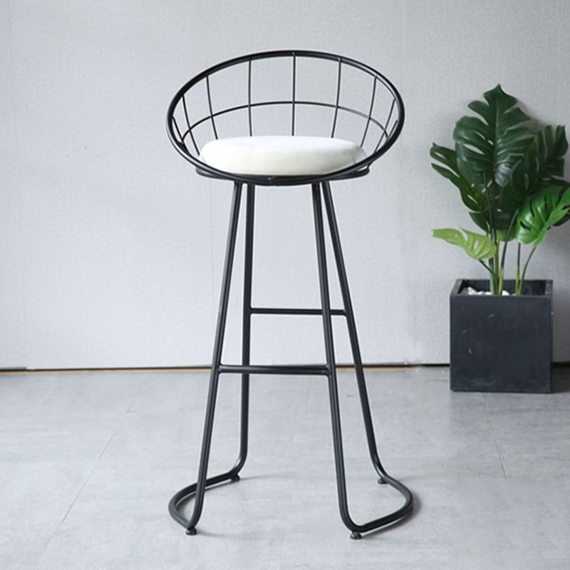 Contemporary Style Counter Stool Upholstered Bar Stool with Metal Base Clearhalo 'Bar Furniture' 'Bar Stools' 'bar_stools' 'furn' 'furn_bar_stools' 'Furniture' 'Kitchen & Dining Furniture' 1200x1200_ec25593c-20b9-4c51-92d2-75ddaa183be8