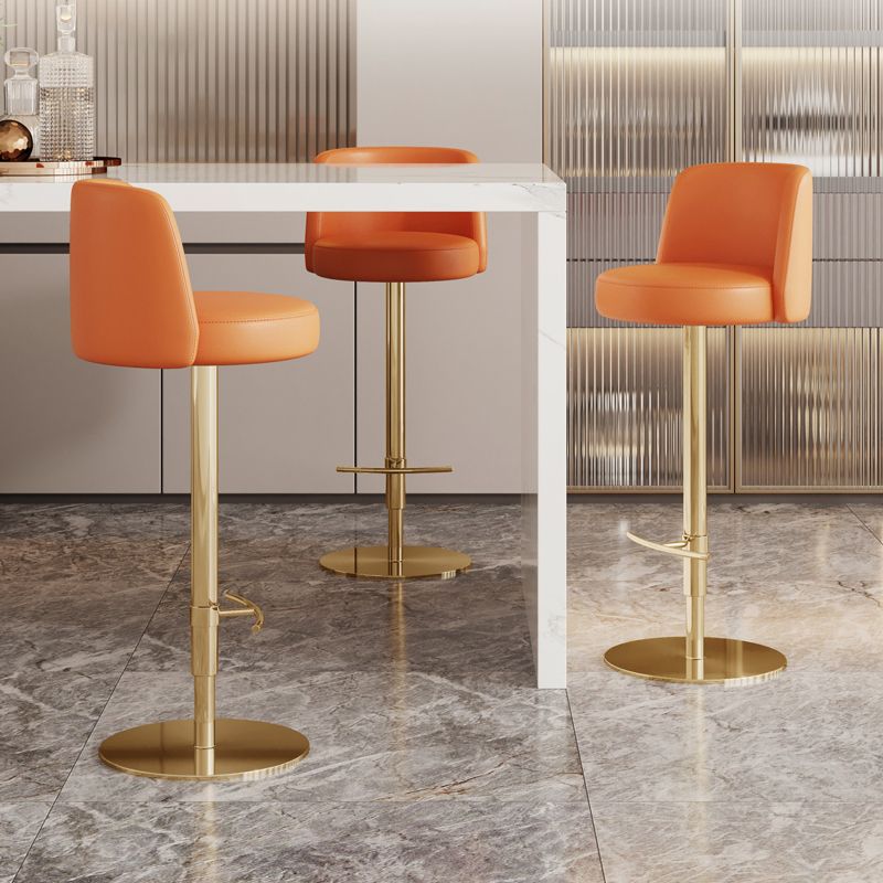 Adjustable Swivel Bar Stool Leather Backrest Counter Stool for Bristol Clearhalo 'Bar Furniture' 'Bar Stools' 'bar_stools' 'furn' 'furn_bar_stools' 'Furniture' 'Kitchen & Dining Furniture' 1200x1200_ec257baa-01fd-49ab-b677-5e418f59b12c