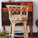 Sgabello da bar in legno massiccio interno con poggiapiedi