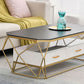 Slate Rectangular Coffee Table Golden Frame Abstract Cocktail Table with Drawer Clearhalo 'Coffee & Accent Tables' 'Coffee Tables' 'coffee_tables' 'furn' 'furn_coffee_tables' 'Furniture' 'Living Room Furniture' 1200x1200_ec26979e-3b8b-4ebb-a6d7-c1f3822b70a8
