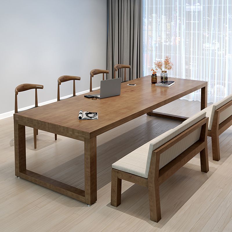 29.53 "Tall Rectangular Office Desk Modern Solid Wood Writing Desk