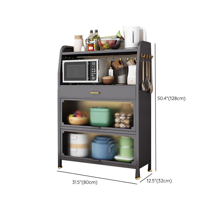 Servidor de comedor de metal contemporáneo Servidor de buffet negro para cocina