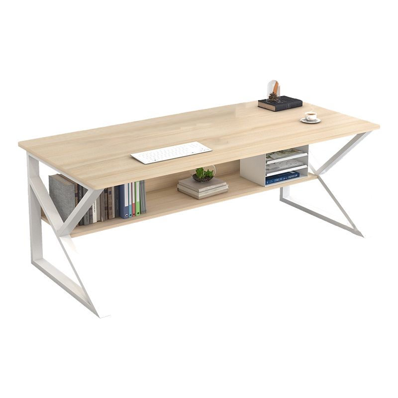 Industrial Curved Computer Desk Sled Office Desk with Storage Shelf Clearhalo 'furn' 'furn_office_desk' 'Furniture' 'Office Desks' 'Office Furniture' 'office_desk' 1200x1200_ec2a649e-fe43-49db-bdfd-1dd58d9c9c6c