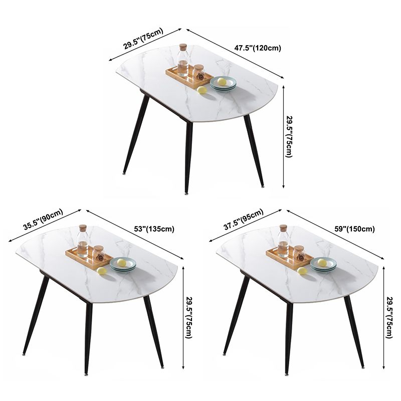 Extendable Round Dining Table Modern Sintered Stone Top Table with 4 Legs Clearhalo ' dining_table' 'Dining Tables & Seating' 'Dining Tables' 'furn' 'furn_dining_table' 'Furniture' 'furniture_dining_table' 'Kitchen & Dining Furniture' 'kitchen&dining_furn' 'kitchen' 'kitchen_dining_table' 1200x1200_ec2c396b-c496-4f00-bf81-0e789bf94d4f