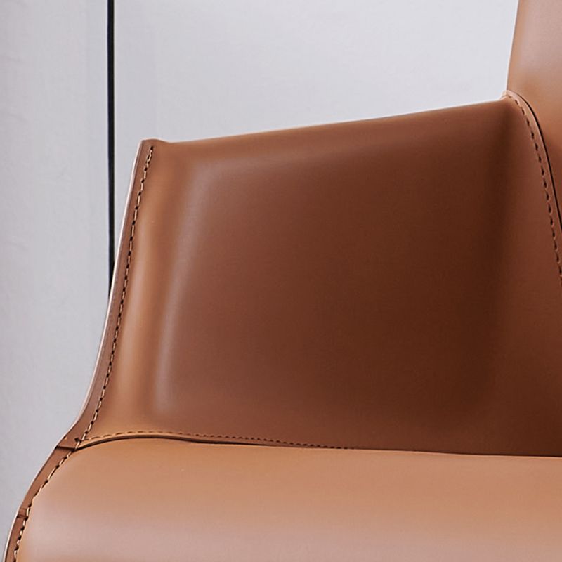 Sillas de comedor de brazo de cuero sintética y silla lateral gris oscuro