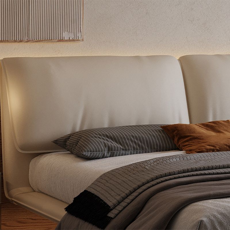 Genuine Leather Platform Bed Frame Modern Low Profile Bed Frame in Gray Clearhalo 'Bedroom Furniture' 'Beds' 'furn' 'furn_beds' 'Furniture' 1200x1200_ec31446b-a74b-437f-82cd-c6af5a0356e6