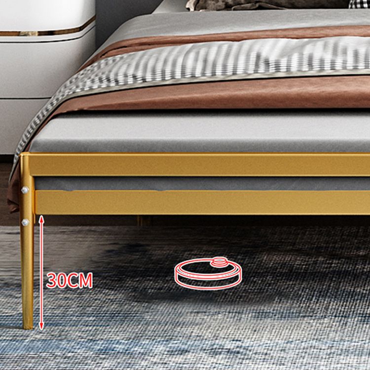 Metalen lattenbed 79 inch breed met rechthoekige gestoffeerd hoofdeinde