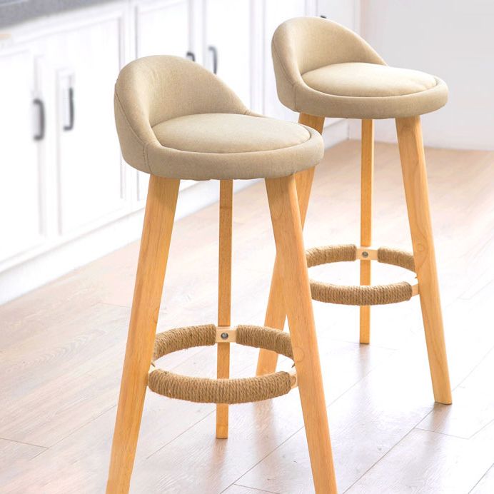 Scandinavian Coffee Shop Low Back Stool Matte Finish Upholstered Bar Stools Clearhalo 'Bar Furniture' 'Bar Stools' 'bar_stools' 'furn' 'furn_bar_stools' 'Furniture' 'furniture_bar_stools' 'Kitchen & Dining Furniture' 1200x1200_ec32311d-474b-41a0-bfd9-e63baab7a1b8