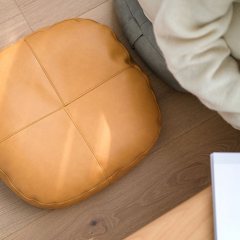 Modern Pouf Ottoman Faux Leather Upholstered Solid Color Square Ottoman Clearhalo 'furn' 'furn_ottomans_poufs' 'Furniture' 'Living Room Furniture' 'Ottomans & Poufs' 'ottomans_poufs' 1200x1200_ec324bb8-d416-41b9-9b25-7923199f49df