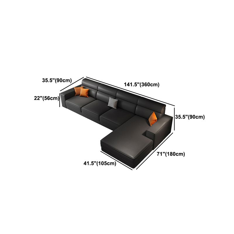 Divano in finta pelle scandinavo grigio scuro del braccio quadrato.