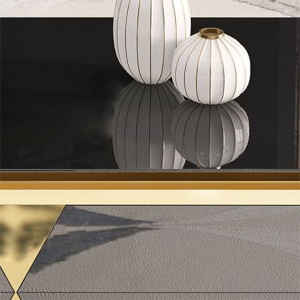 Glas- en houten tv -mediaconsole met laden Glam TV Stand Console