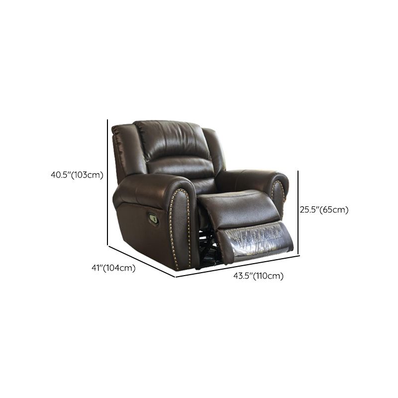 40,94 "sedia reclinabile in pelle reclinabile standard marrone largo