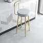 Taburete de bar de hierro con respaldo sin brazos Glam, taburete con cojín y pedal para cocina