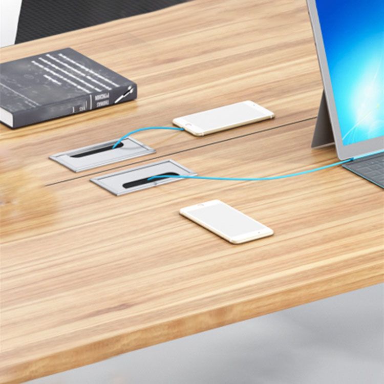 Escritorio de escritura de madera curva de estilo industrial parsons de la base de trabajo para la oficina