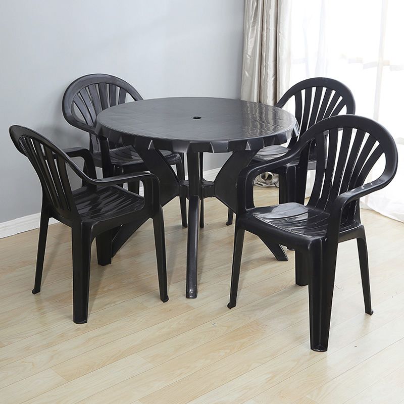 Modern Home Dining Arm Chairs Plastic Stackable Windsor Dining Armchairs Clearhalo ' kitchen&dining_furn' 'Dining Chairs' 'Dining Tables & Seating' 'dining_chair' 'furn' 'furn_dining_chair' 'Furniture' 'furniture_dining_chair' 'Kitchen & Dining Furniture' 'kitchen' 1200x1200_ec370693-efc3-4918-a799-787f8ed05ed9