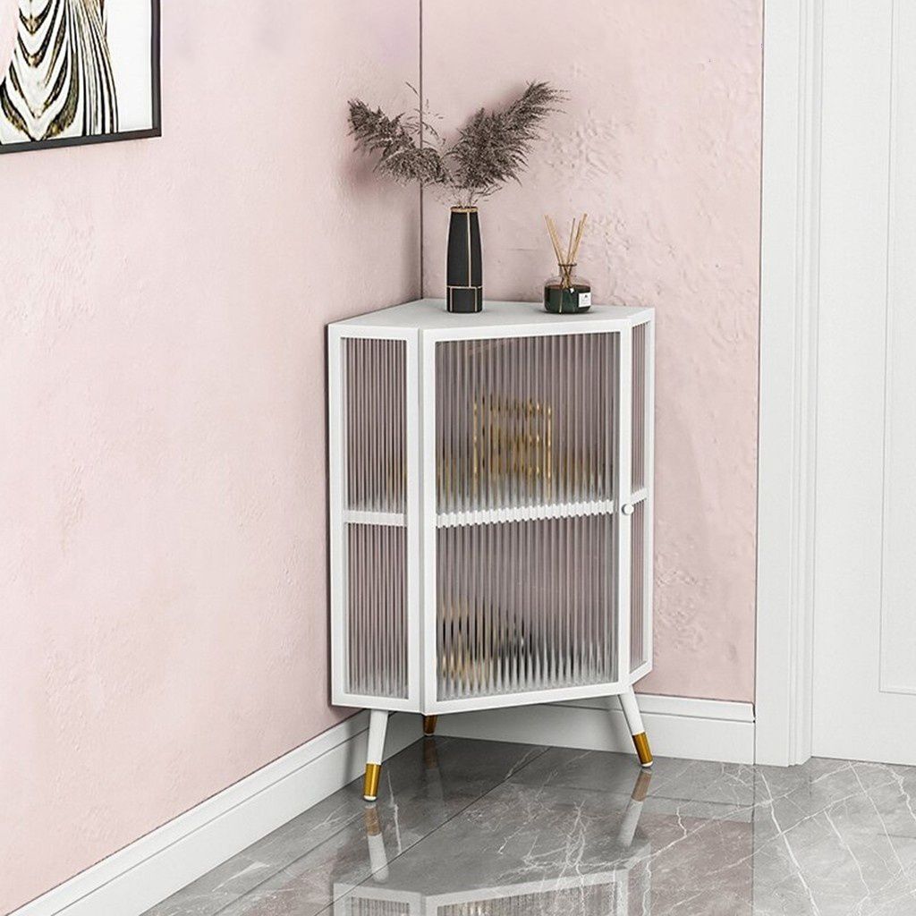 Marco de metal Puerta de vidrio Buffet Servidor de comedor moderno para sala de estar