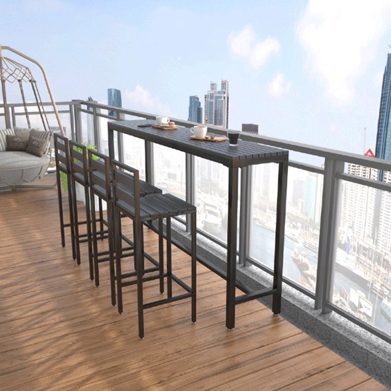Rectangle Bar Dining Table Industrial Bar Dining Table with Trestle Base Clearhalo 'Bar Furniture' 'Bar Tables' 'bar_tables' 'furn' 'furn_bar_tables' 'Furniture' 'furniture_bar_tables' 'Kitchen & Dining Furniture' 1200x1200_ec383cb3-df05-4c47-a426-24e90f8efc28
