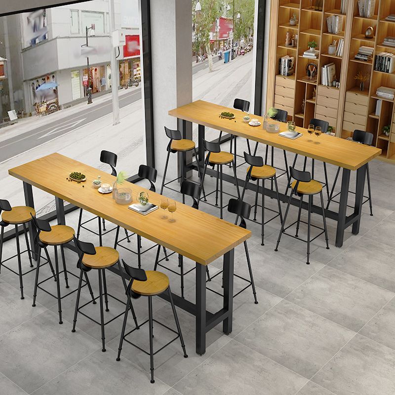 Modern Style 1/9 Pieces Bar Table Set Rectangle Pine Wood Counter Table for Cafe Clearhalo 'Bar Furniture' 'furn' 'furn_home_bar_bar_sets' 'Furniture' 'Home Bars & Bar Sets' 'home_bar_bar_sets' 'Kitchen & Dining Furniture' 1200x1200_ec396370-6d37-4a84-918a-1ba28d9e8cb9