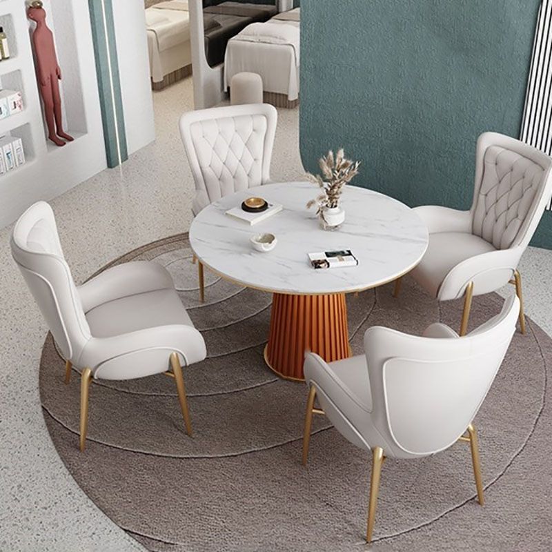 Traditional Luxury Dining Table White Sintered Stone Table for Home