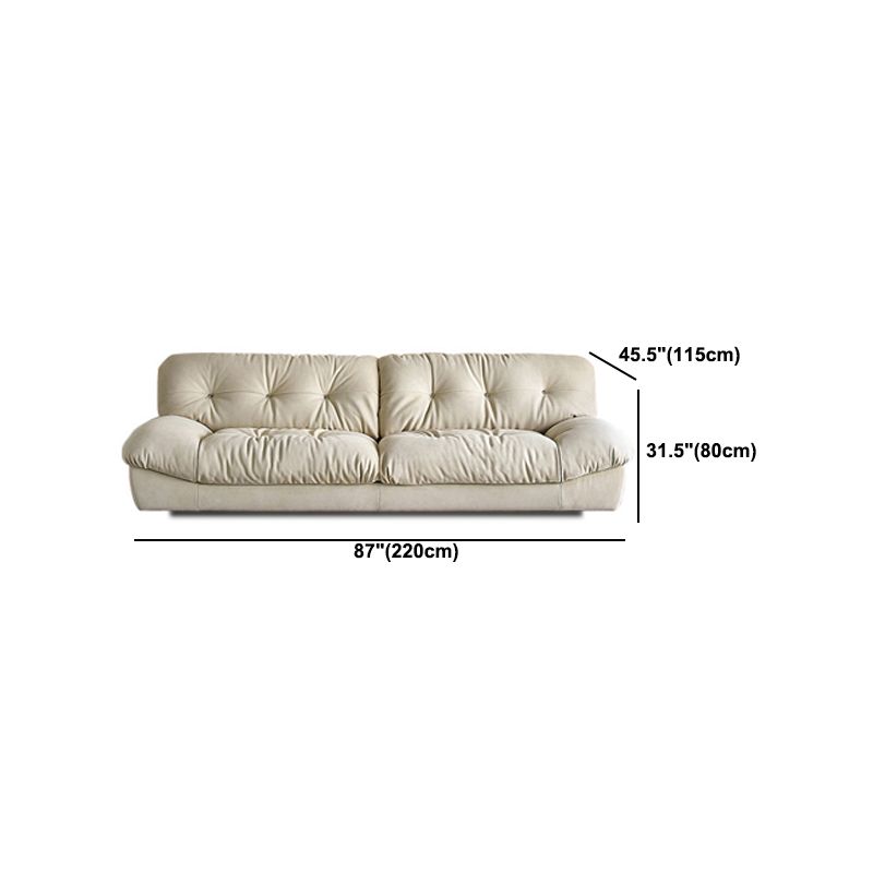 Modern Tufted Back Settee 31.49" High Armless Seating in Beige