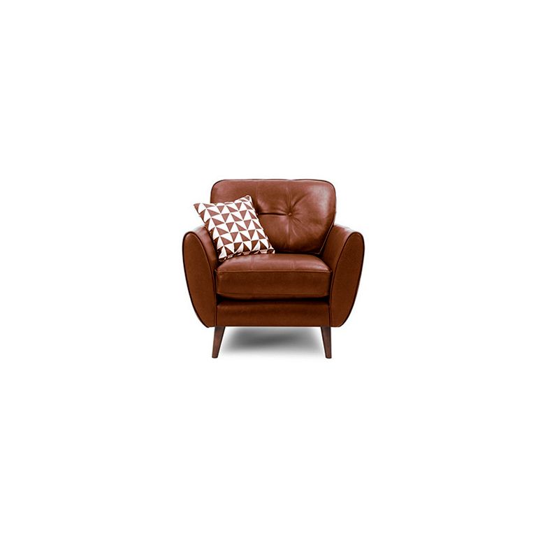 Genuine Leather Flared Arm Sofa Modern Jewel-tuft Wood Legs Sofa Clearhalo 'furn' 'furn_sofas' 'Furniture' 'furniture_sofas' 'kitchen' 'kitchen_sofas' 'Living Room Furniture' 'Sofa' 'sofas' 1200x1200_ec3b1c13-4253-442d-872e-9c4c64e58d81