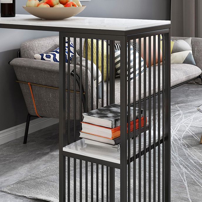 Modern Bar Table Set 1/2/3 Pieces Faux Marble Counter Table with Upholstered Stools Clearhalo 'Bar Furniture' 'furn' 'furn_home_bar_bar_sets' 'Furniture' 'Home Bars & Bar Sets' 'home_bar_bar_sets' 'Kitchen & Dining Furniture' 1200x1200_ec3b2e43-42eb-4c50-a652-327d3513a84c