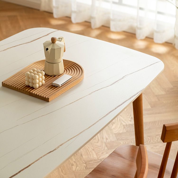 Contemporary White Standard Dining Table Sintered Stone Top Dining Table for Kitchen Clearhalo ' dining_table' 'Dining Tables & Seating' 'Dining Tables' 'furn' 'furn_dining_table' 'Furniture' 'furniture_dining_table' 'Kitchen & Dining Furniture' 'kitchen&dining_furn' 'kitchen' 'kitchen_dining_table' 1200x1200_ec3c9e9d-e0b0-489a-b01c-35add49f9e36