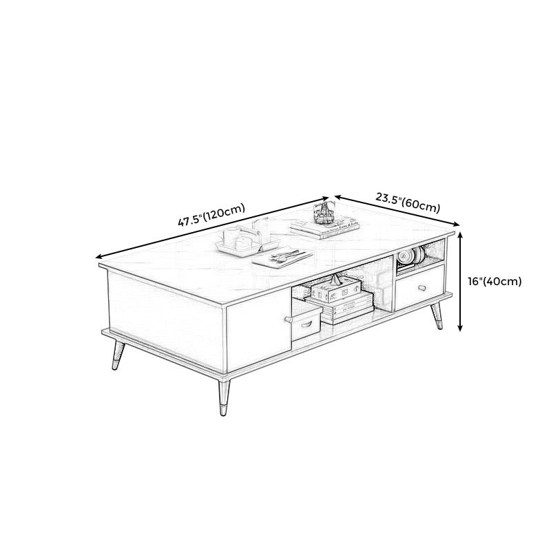 Rectangle White and Grey Modern Coffee Table with Four Legs for Living Room Clearhalo 'Coffee & Accent Tables' 'Coffee Tables' 'coffee_tables' 'furn' 'furn_coffee_tables' 'Furniture' 'furniture_coffee_tables' 'Living Room Furniture' 1200x1200_ec3ebf26-0803-49e5-b628-f94e66950e06