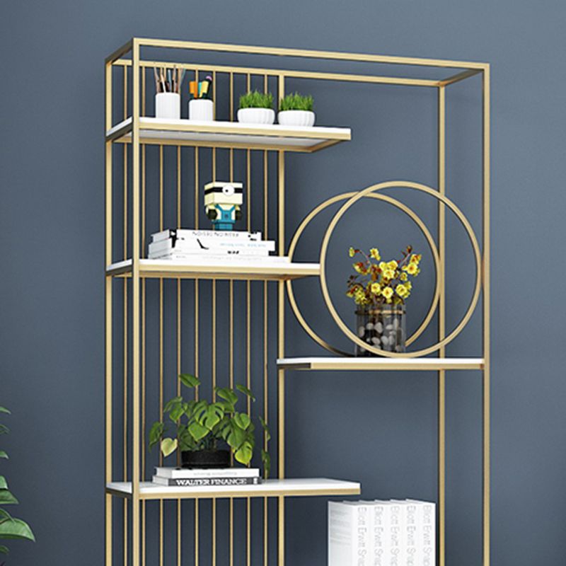 Étagère en métal et en bois de bibliothèque ouverte et étagère de livre avec 6 étagères